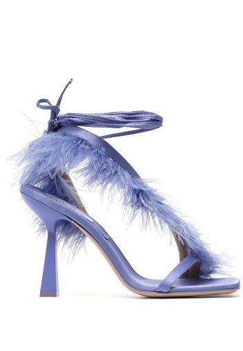 Sebastian Milano Marie A. 110mm feather-trim sandals - Viola