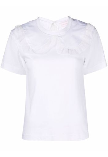 See by Chloé lace-trim collar T-shirt - Bianco