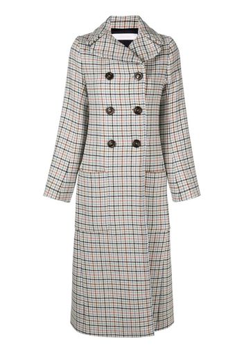 See by Chloé checked-print double-breasted coat - Toni neutri