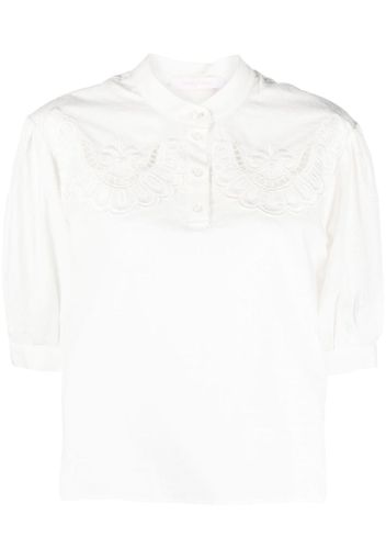 See by Chloé broderie-anglaise puff-sleeve shirt - Bianco