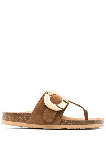 See by Chloé Chanu suede slides - Marrone