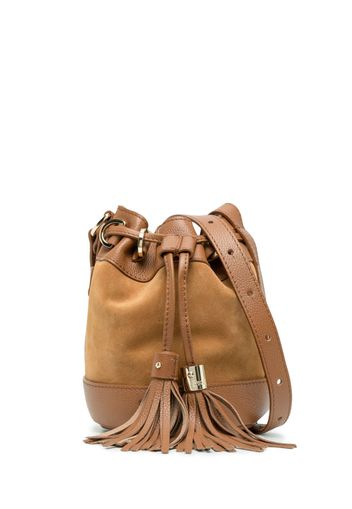 See by Chloé small Vicki suede bucket bag - Marrone