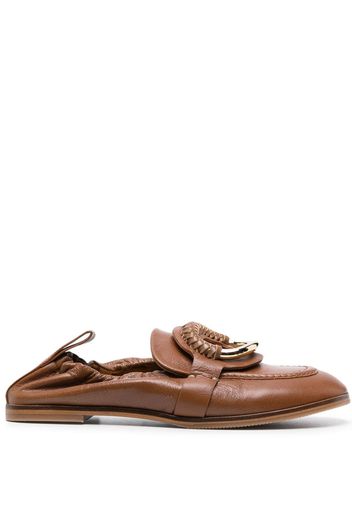 See by Chloé ring-detail leather loafers - Marrone