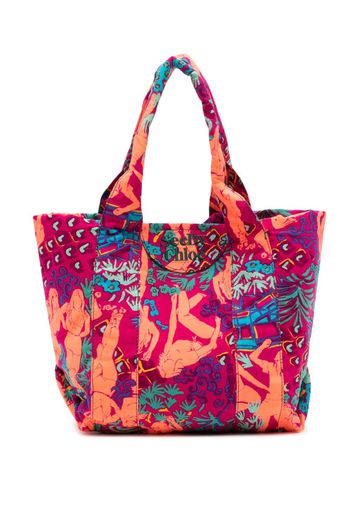 See by Chloé Laetizia graphic-printed tote bag - Viola