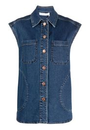 See by Chloé cap-sleeved denim jacket - Blu