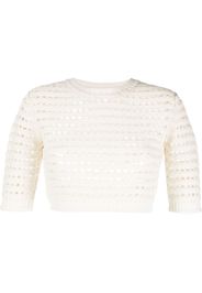 See by Chloé open-knit short-sleeve top - Bianco