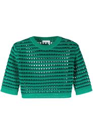 See by Chloé honeycomb knit crop top - Verde