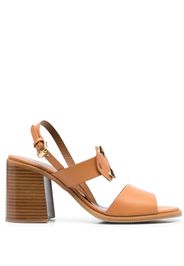 See by Chloé engraved-logo detail sandals - Marrone