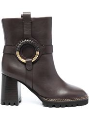 See by Chloé Hanna 80mm platform ankle boots - Marrone