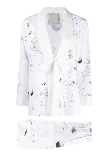 Seen Users Leo horoscope print trouser suit - Bianco