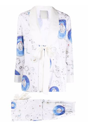 Seen Users abstract-print relaxed-fit suit - Bianco