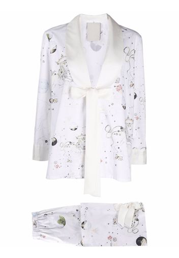 Seen Users Leo-motif two-piece suit - Bianco