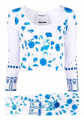 Seen Users floral-print T-shirt leggings set - Bianco