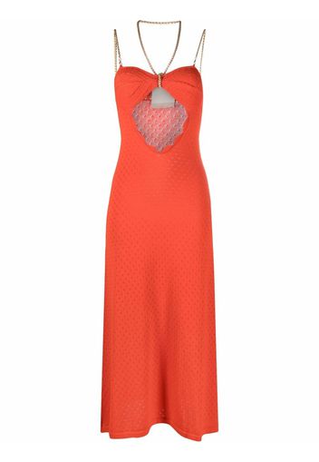 Seen Users cut-out knitted midi dress - Arancione