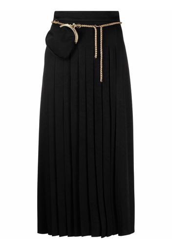 Seen Users high-waisted pleated midi skirt - Nero