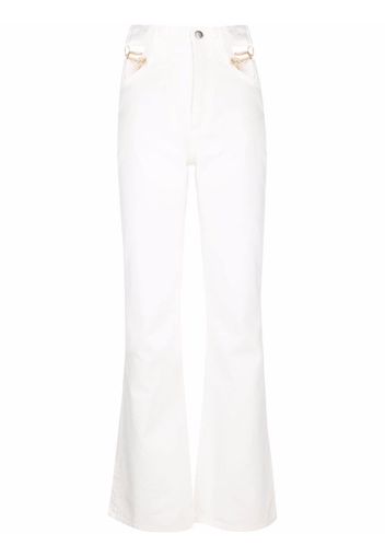 Seen Users chain detail flared trousers - Bianco