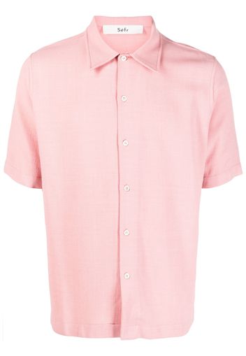 Séfr crepe-texture short-sleeve shirt - Rosa