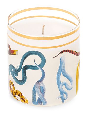 Seletti Snakes glass candle - Bianco