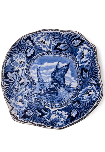 Seletti x Diesel Living Mastricht Ship porcelain plate - Blu