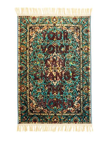 Seletti Burnt Voice mix-print carpet - Verde