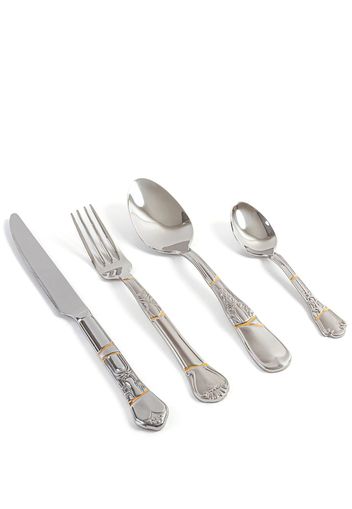 Seletti Kintsugi 18-piece cutlery set - Argento