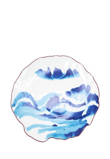 Seletti landscape porcelain dessert plate - Blu