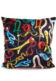 Seletti Cuscino con stampa Snakes - Nero