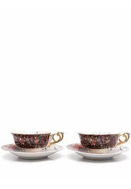 Seletti hybrid contrast-print tea set - Bianco