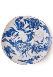 Seletti x Diesel Living Blu Chinoiserie porcelain plate - Bianco