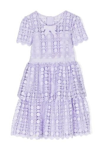 Self-Portrait Kids lace-pattern bow-detail dress - Viola