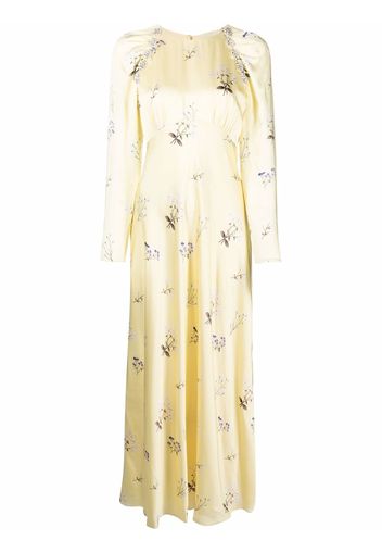 Long Sleeve Polka Dot Print Mini Tulle Dress - Giallo
