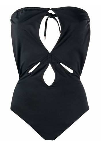 Self-Portrait cut-out strapless swimsuit - Nero