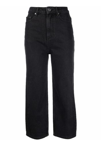 Self-Portrait straight-leg cropped jeans - Nero