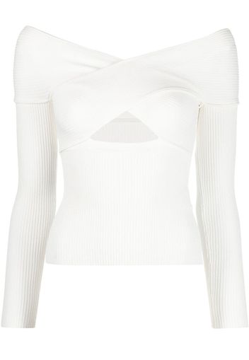 Self-Portrait cut-out off-shoulder top - Bianco