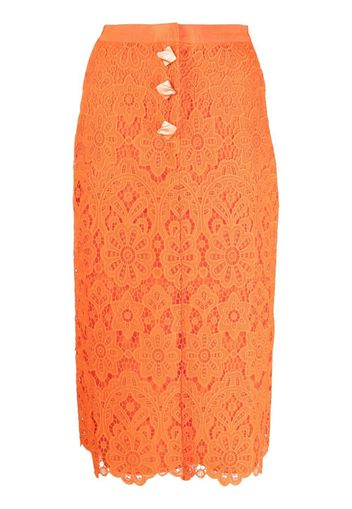 Self-Portrait lace pencil skirt - Arancione