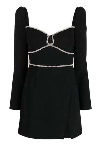 Self-Portrait diamanté-trim minidress - Nero