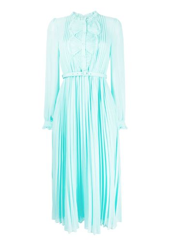 Self-Portrait pleated midi dress - Blu