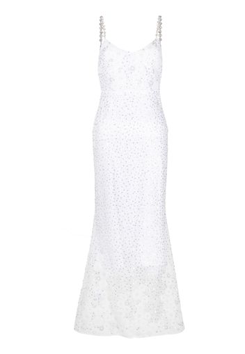 Self-Portrait sequin-embellished spaghetti-strap dress - Bianco