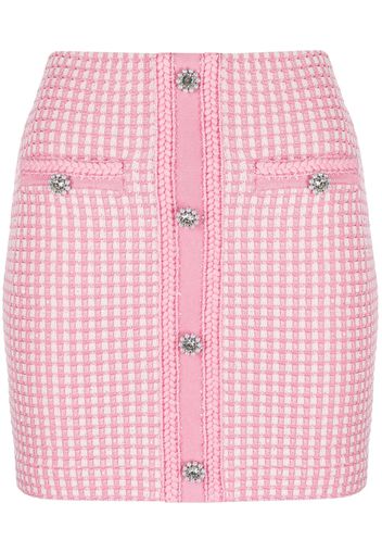 Self-Portrait checked knitted mini skirt - Rosa