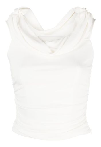 Self-Portrait off-shoulder jersey top - Bianco