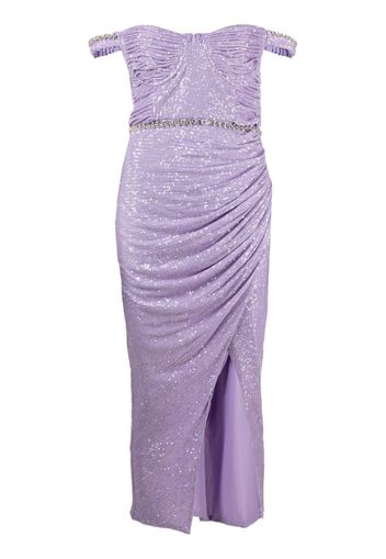 Self-Portrait sequin-embellished off-shoulder midi dress - Viola