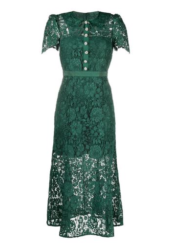 Self-Portrait lace midi dress - Verde