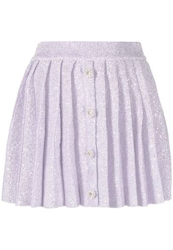 Self-Portrait sequin-embellished pleated miniskirt - Viola