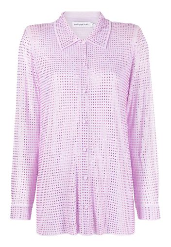 Self-Portrait crystal-embellished shirt - Viola