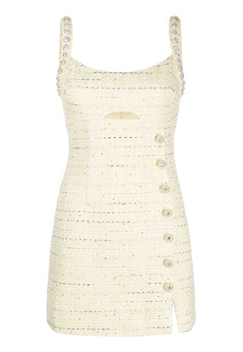 Self-Portrait bouclé diamante-embellished dress - Giallo