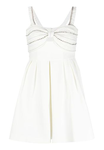 Self-Portrait crystal-embellished mini dress - Bianco