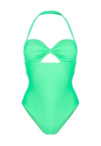 Self-Portrait twisted cut-out swimsuit - Verde