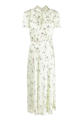 Self-Portrait floral-print midi shirtdress - Verde