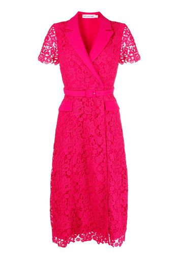 Self-Portrait lace belted midi dress - Rosa