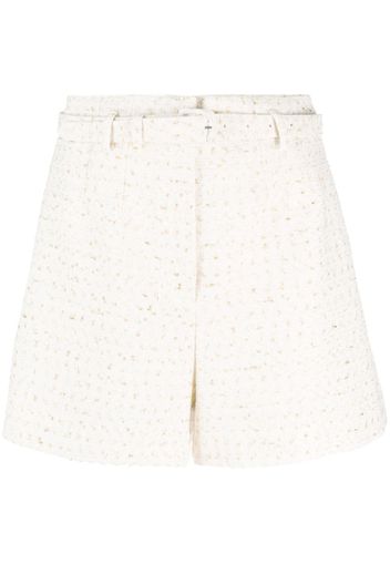 Self-Portrait belted tailored bouclé shorts - Toni neutri